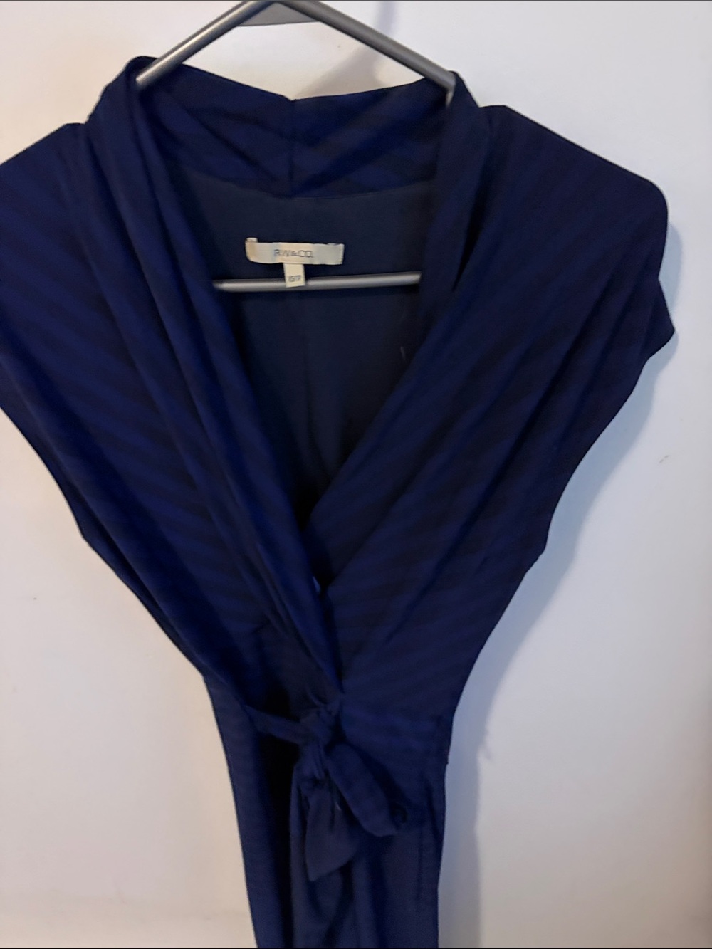 RW&CO. Navy Blue Wrap Tunic with Tie Waist